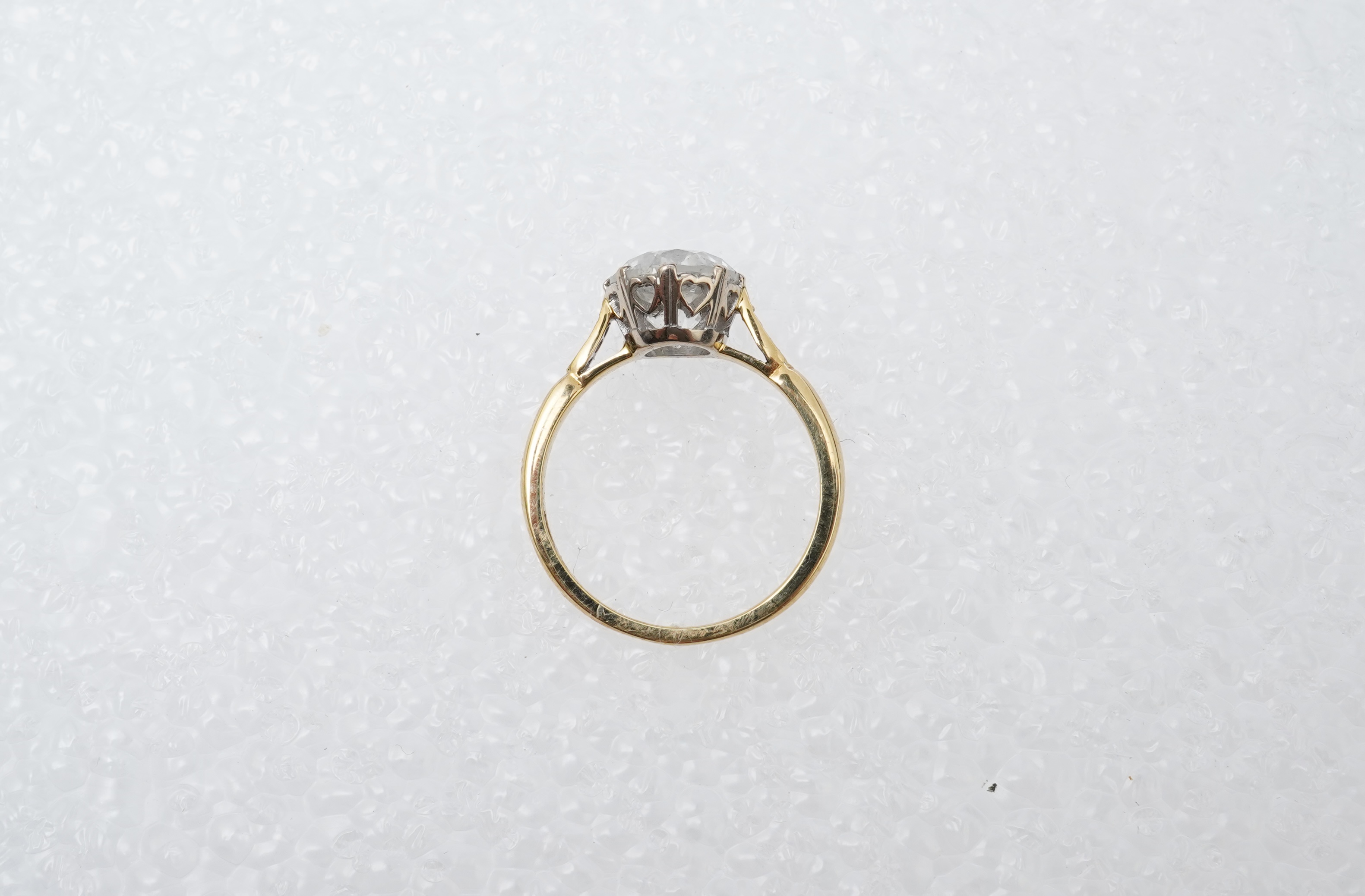 A solitaire diamond ring